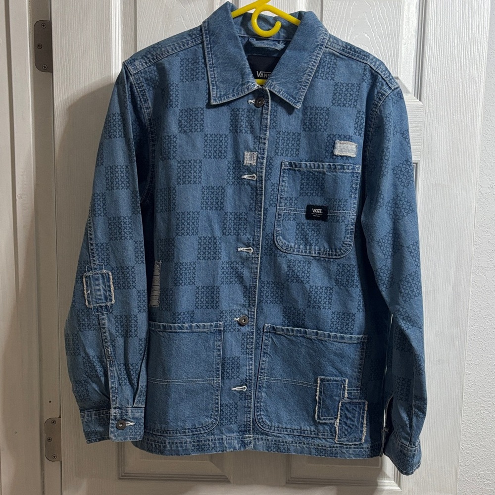 Vans Blue Checkered Denim Jacket